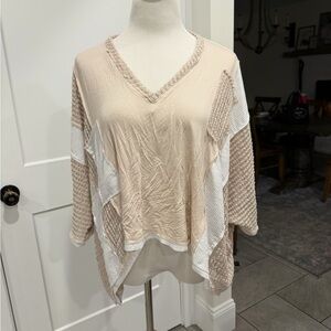 🌟🌟POL Women's V-Neck Sweater in Cream and White